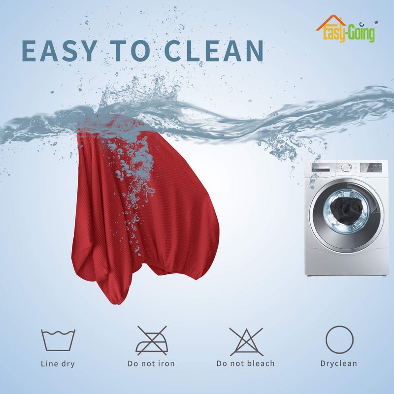 Easy-Going Stretch Chair Cushion Cover Sofa Cushion Furniture Protector Sofa Seat Sofa Slipcover Sofa Cover Soft Flexibility with Elastic Bottom(Chair Cushion, Christmas Red) - Image 5